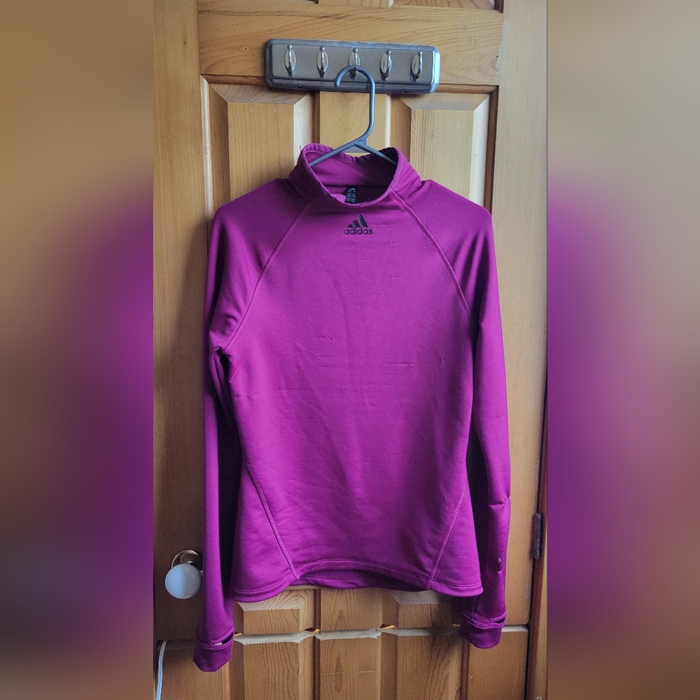 adidas Magenta Turtleneck Performance Sweater